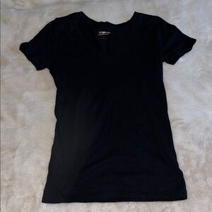 Black Short Sleeve V-Neck Tee
